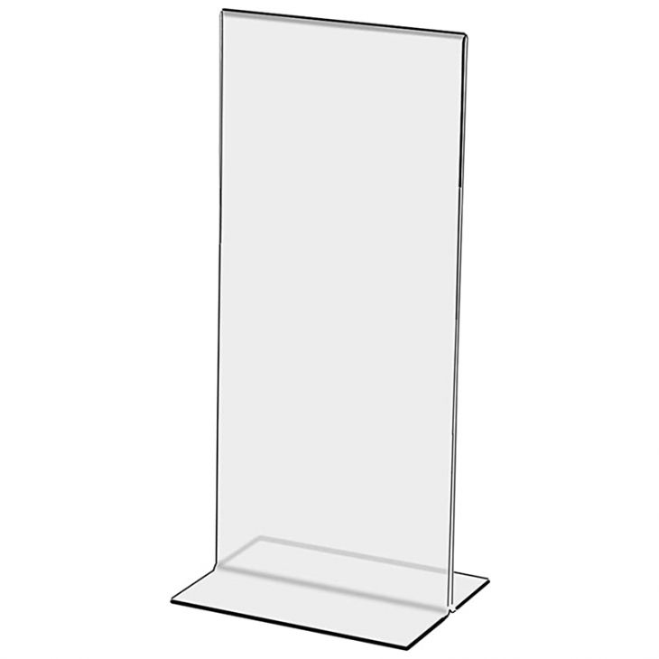 Table Tent: Clear Acrylic Table Tent Card Holder, 4 x 9 in., Open Bottom main image